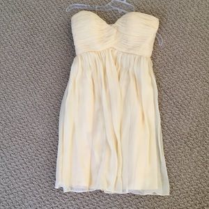 Donna Morgan pale yellow chiffon strapless dress